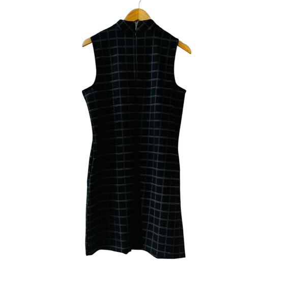 Apt 9 Windowpane Sleeveless High Neck Sheath Dress Size L Large NWT Black - Picture 3 of 7